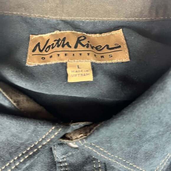 North River Outfitters Mens Snap Up Jacket Black Denim Blend XL - Picture 2 of 11